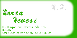 marta hevesi business card